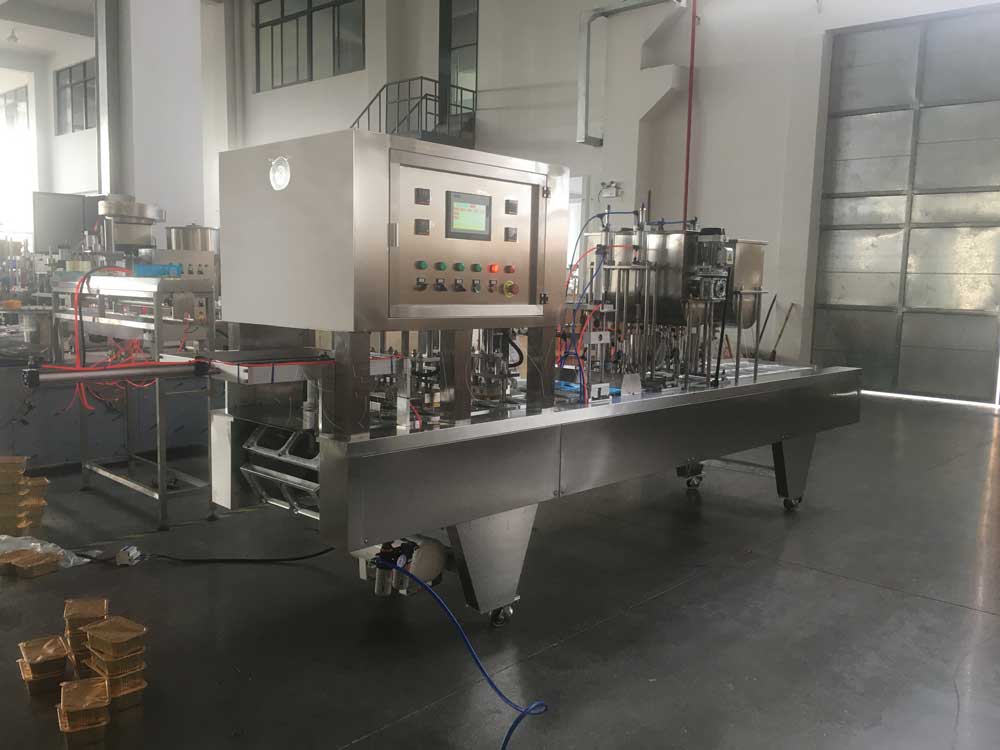 bhp-2 aluminum  box cup box filling sealing  machine for water and crayfish